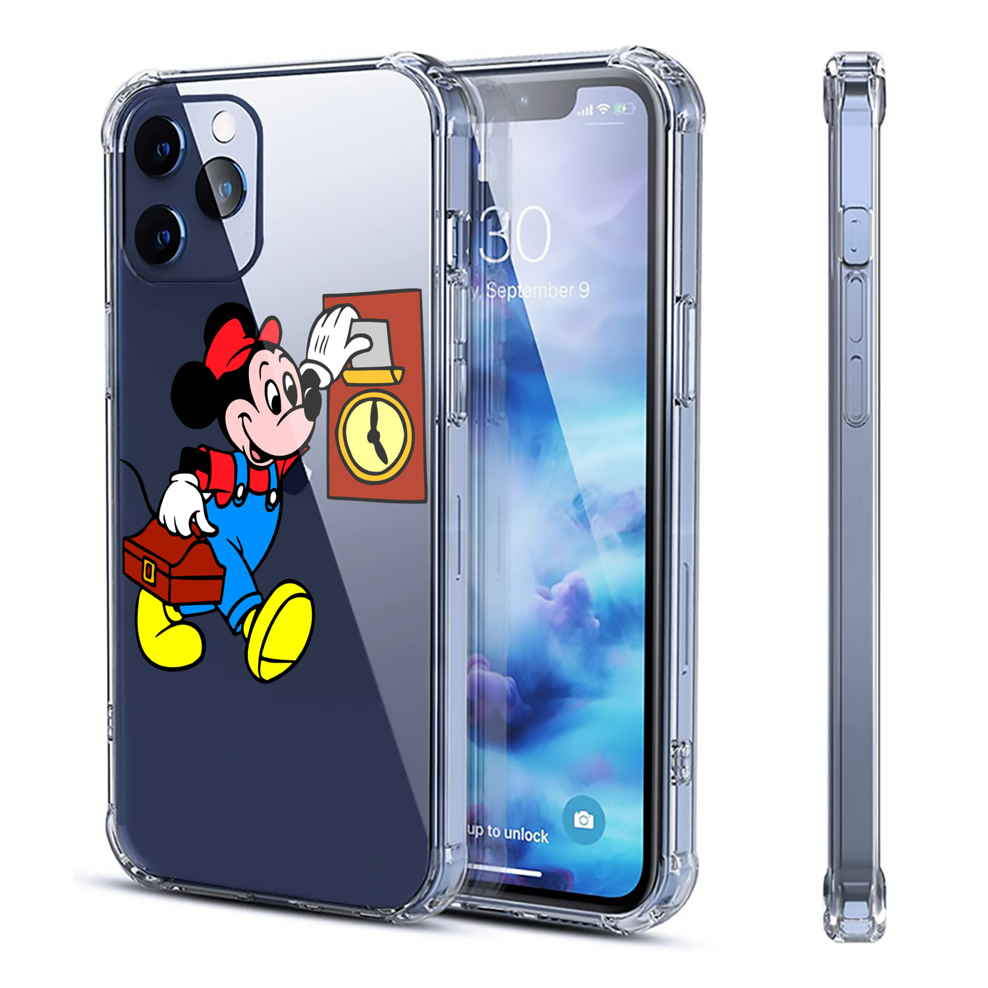 （画像用） ミッキーマウス Mickey Mouse 【iPhone 12シリーズ対応】透明スマホケース（クリアソフトケース）